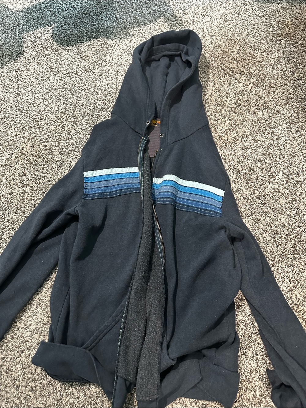 Aviator Nation Black Hoodie with Yellow Accent